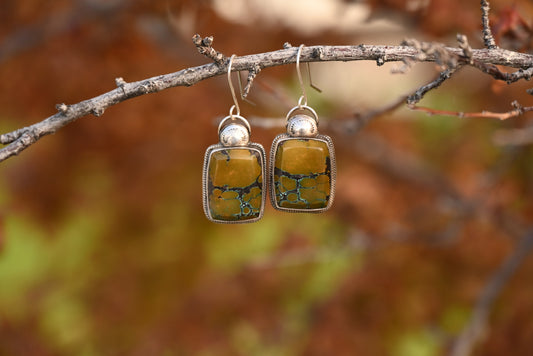 "Kindred Currents"- Treasure Mountain Turquoise Earrings