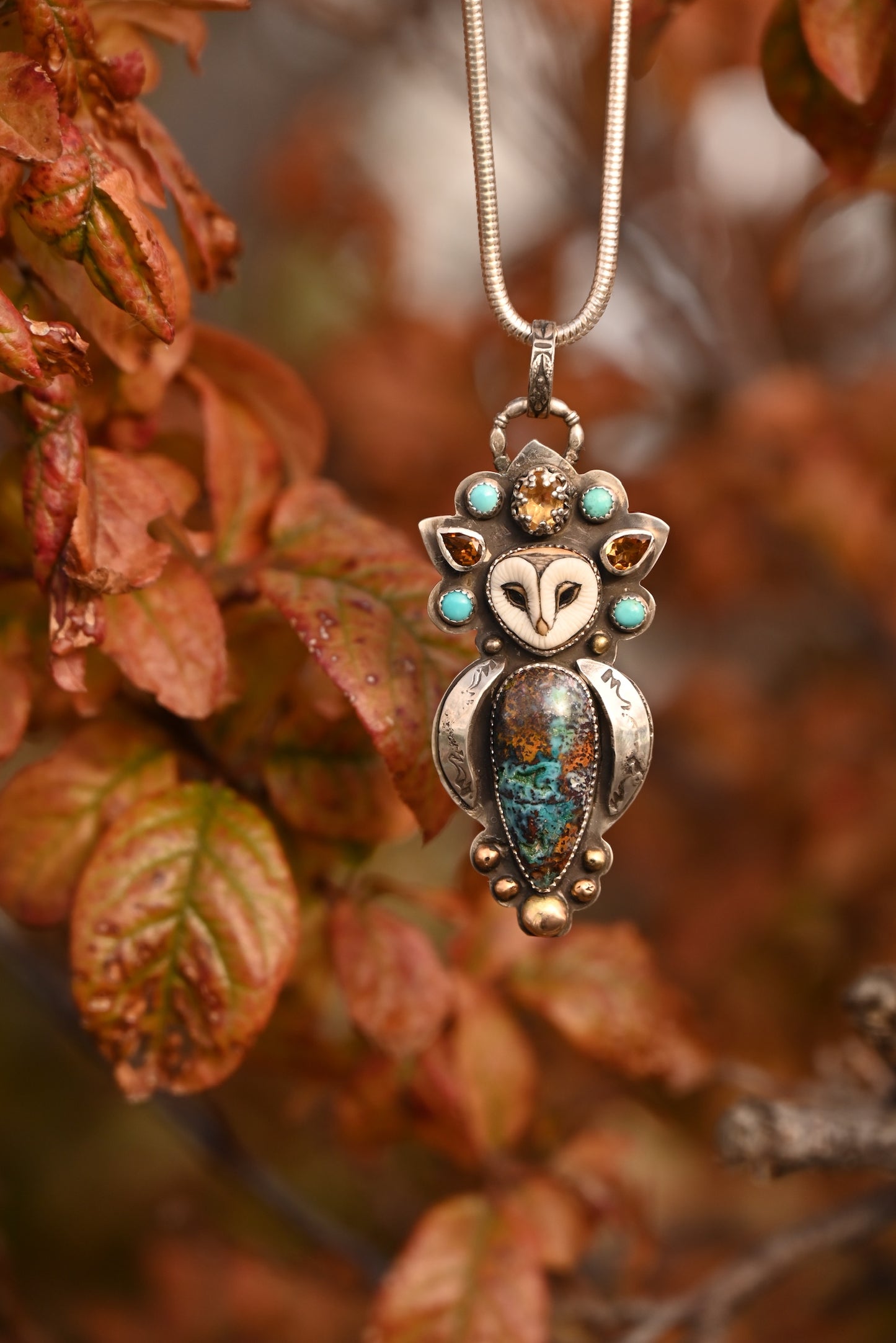 Oracle of the Root & Sky | Copper & Chrysocolla Pendant