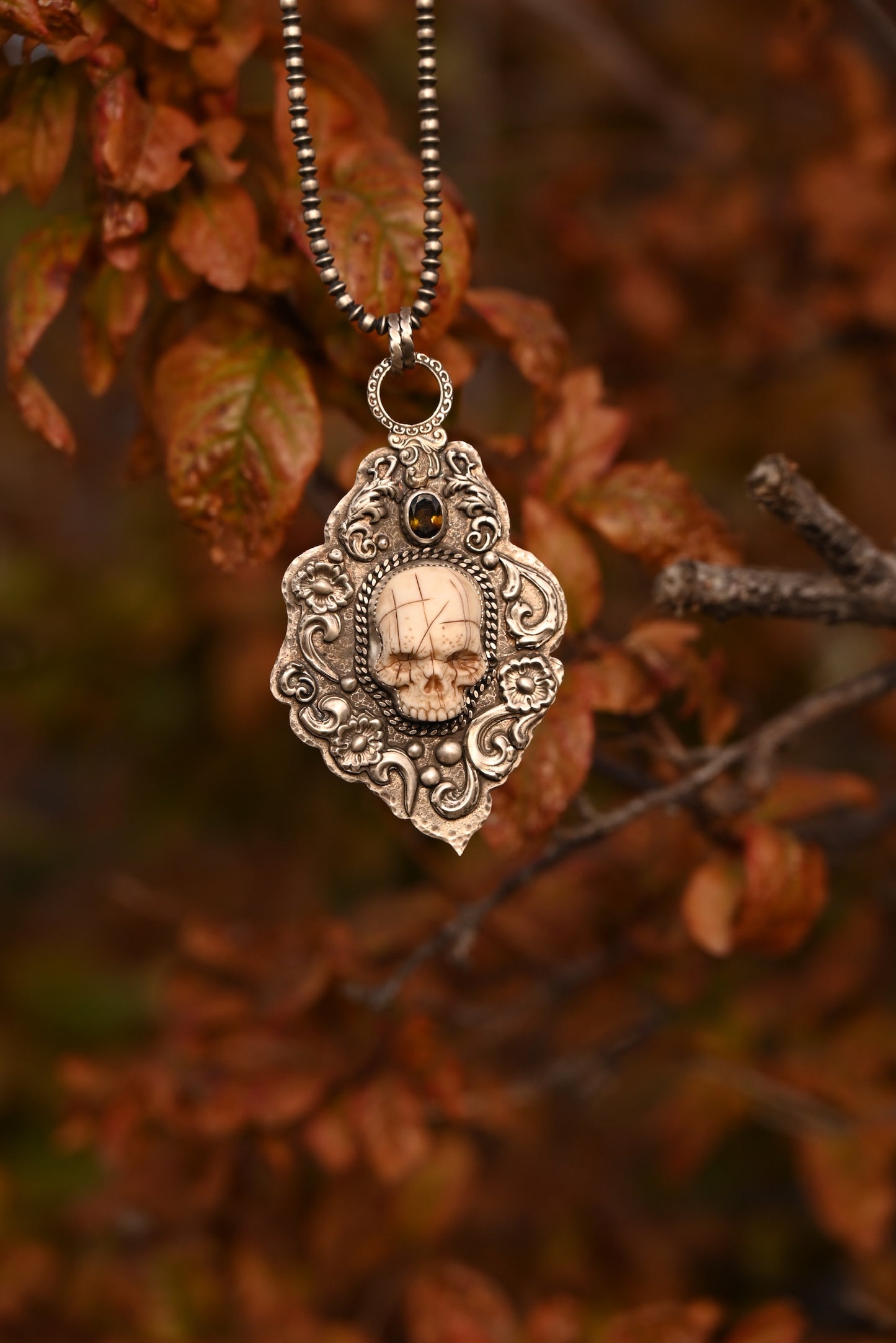 The Mapmaker's Remnant | Laura Mears Porcelain Skull Pendant