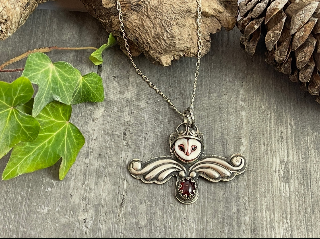 "The Watcher in the Bramble Wood" Laura Mears Porcelain Pendant