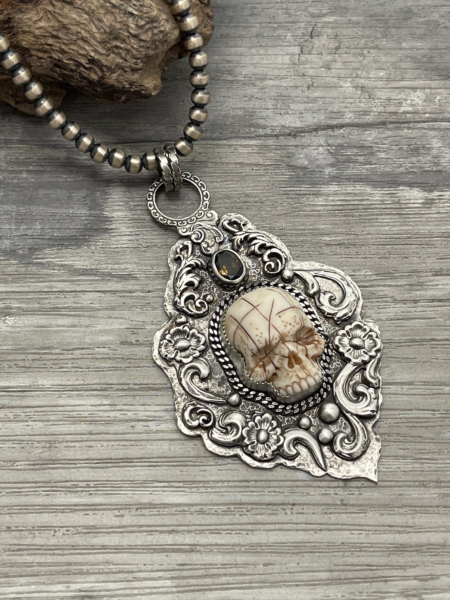 The Mapmaker's Remnant | Laura Mears Porcelain Skull Pendant