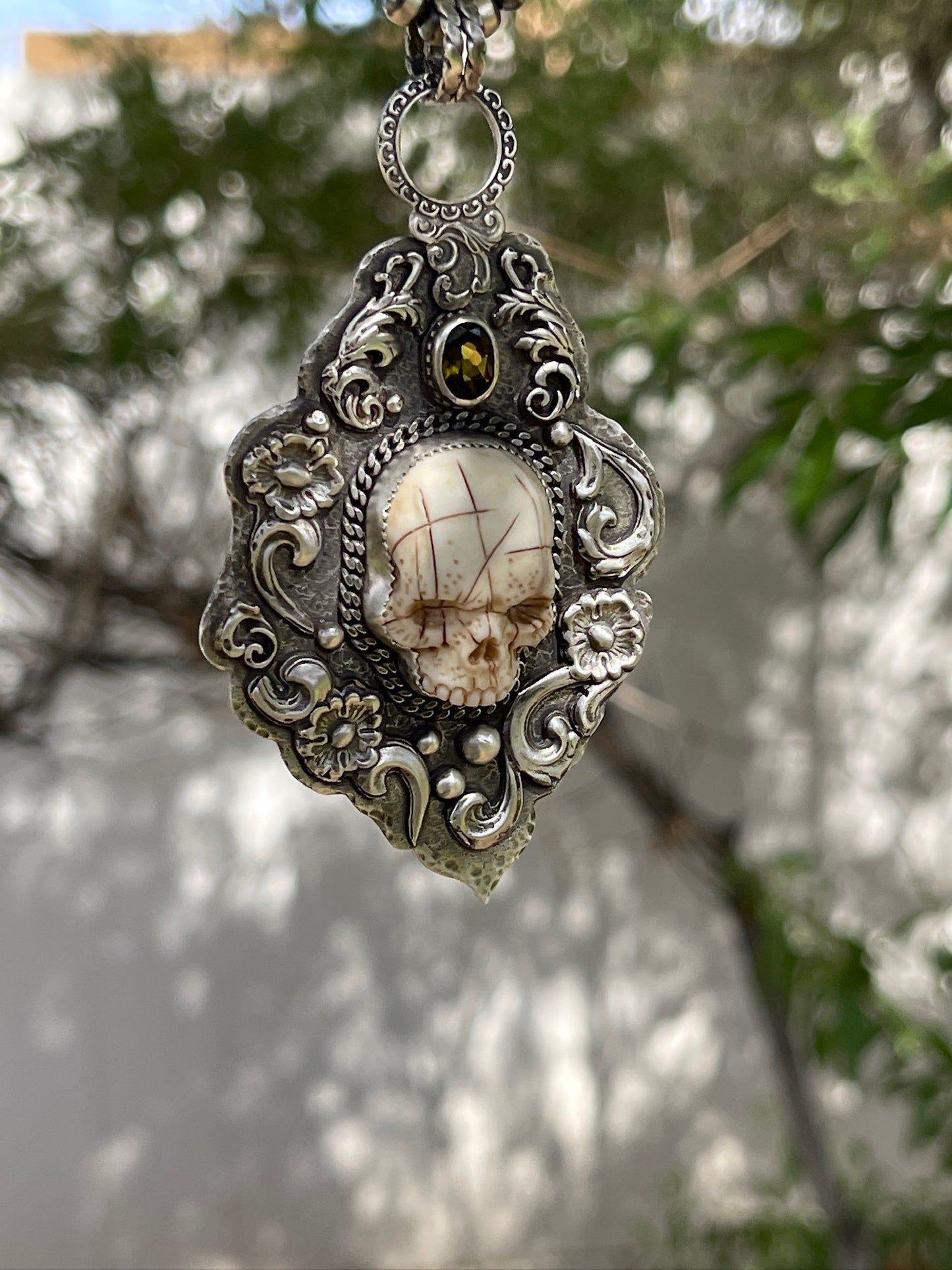 The Mapmaker's Remnant | Laura Mears Porcelain Skull Pendant