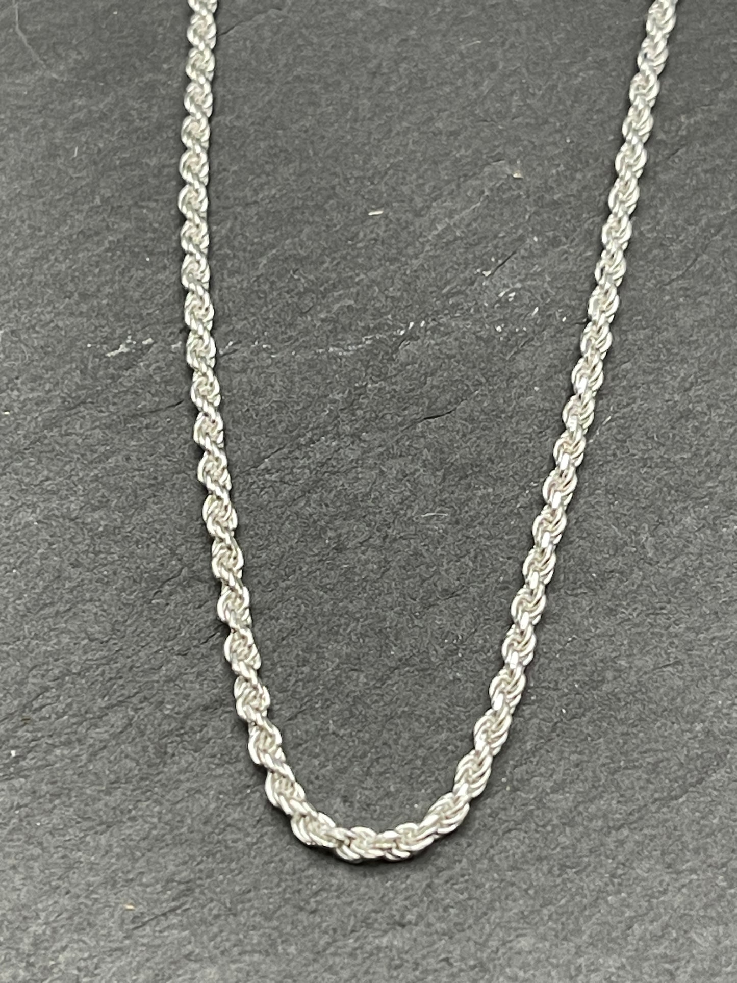 20" Sterling silver rope chain