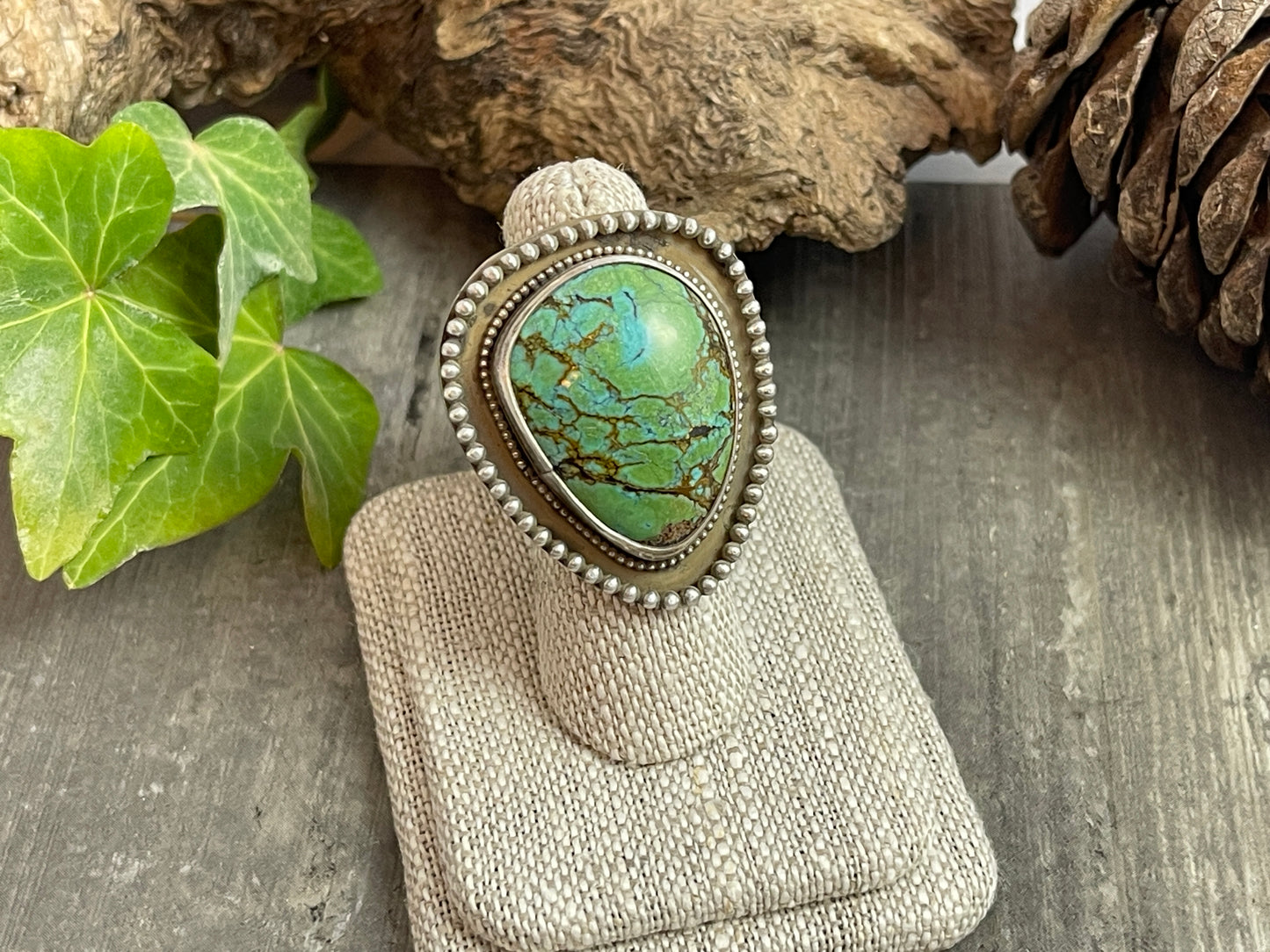 Bamboo Mountain turquoise Shadow box ring