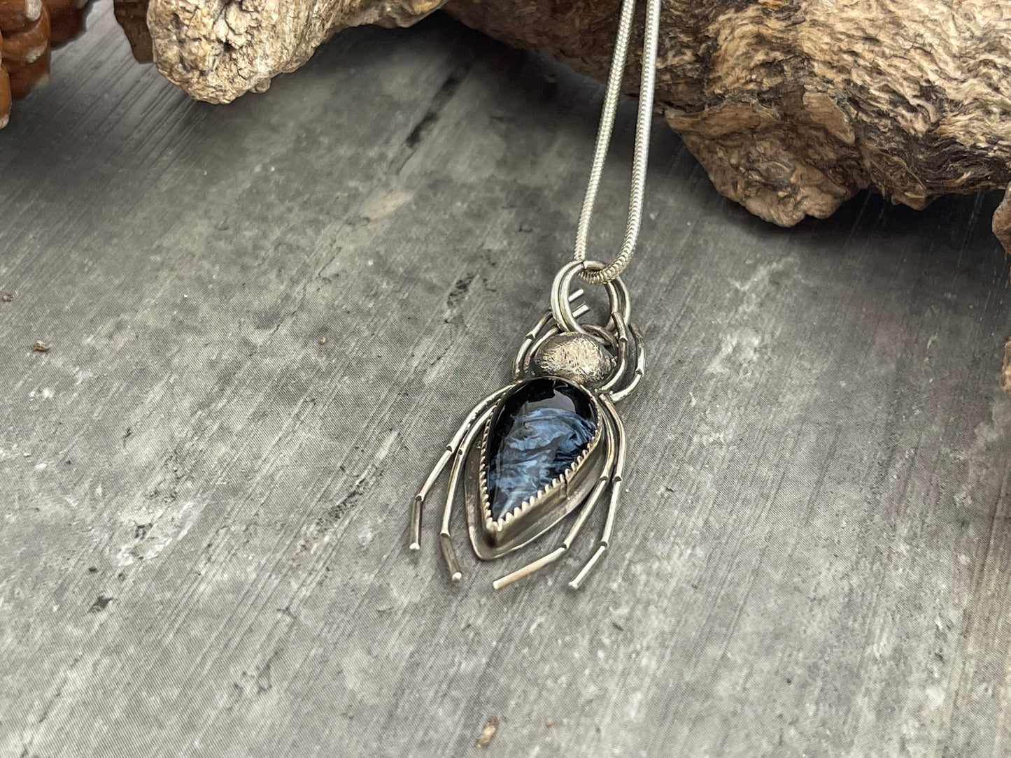 "The Stormweaver"- Petiersite Spider Pendant