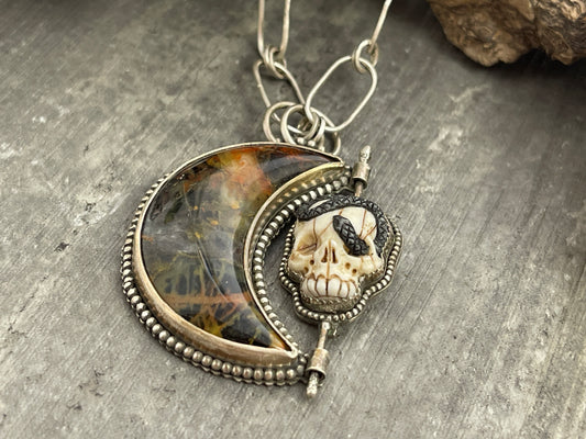 "Shadow Serpent" Laura Mears Mamba Skull Kinetic Pendant