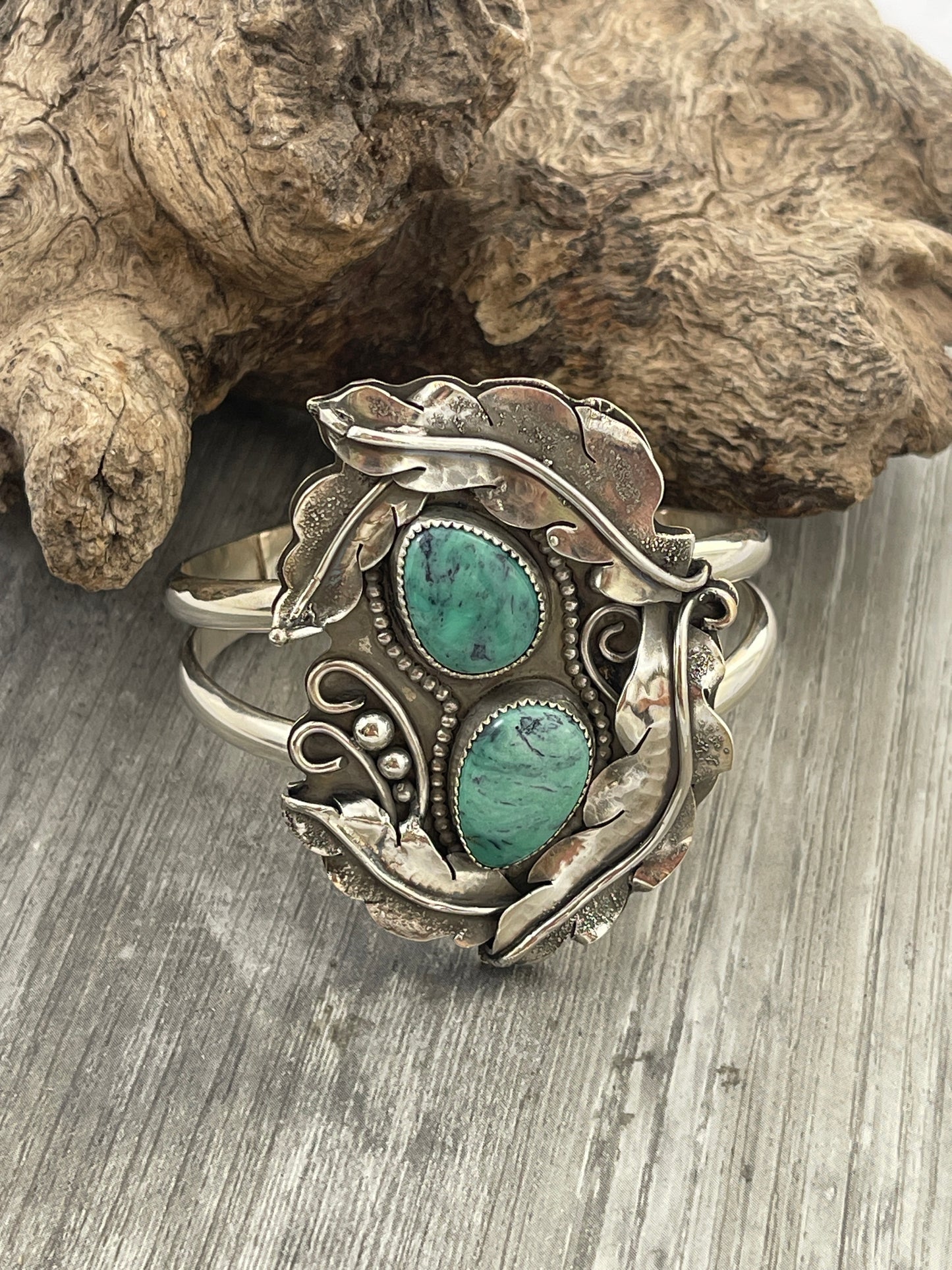Whispers of the Canyon | Apache Turquoise Ornate Cuff