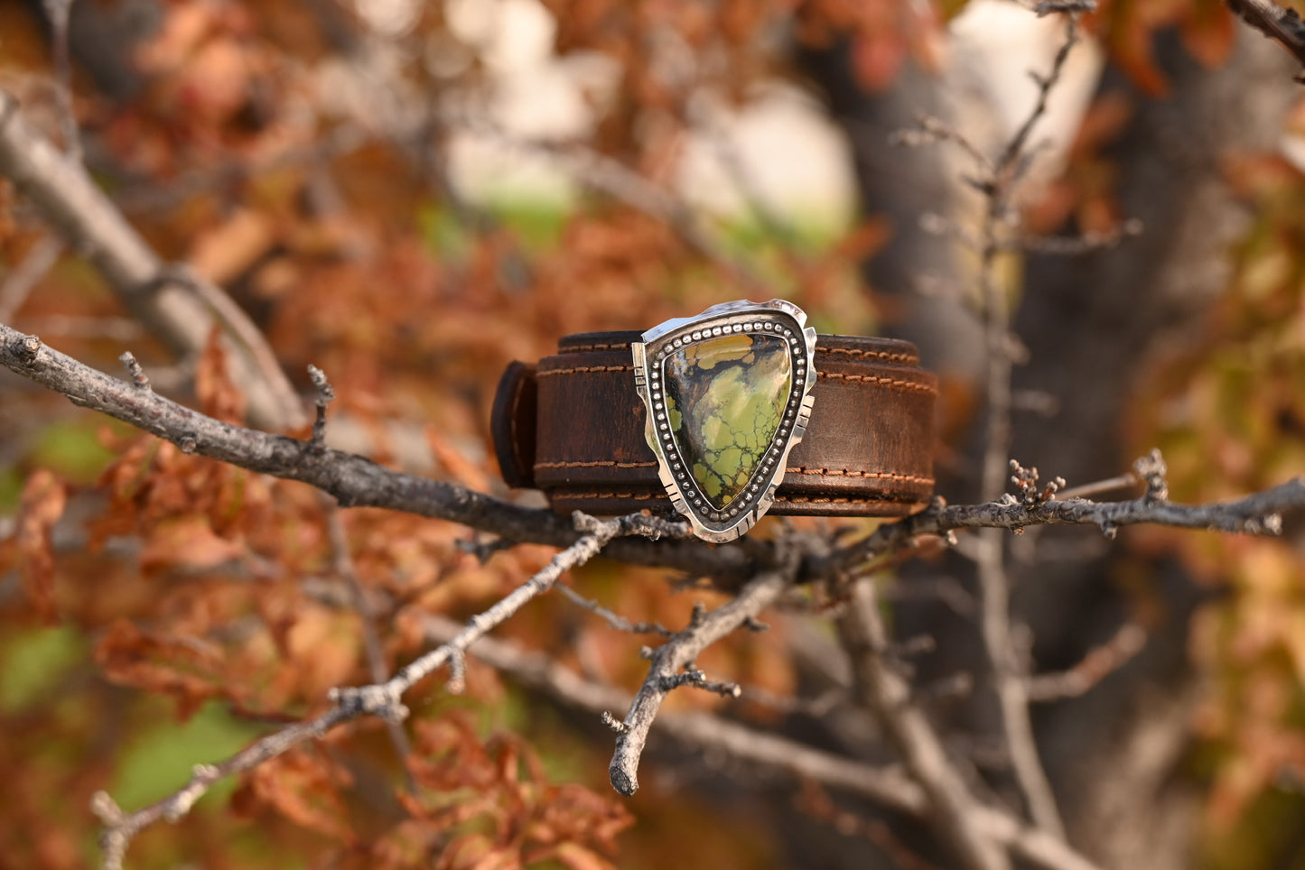 Leather Cuff- Treaasure Mountain Turquoise