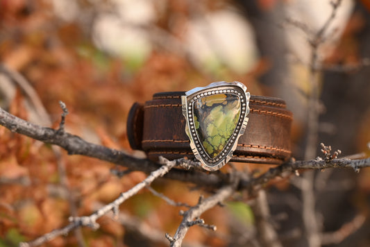 Leather Cuff- Treaasure Mountain Turquoise