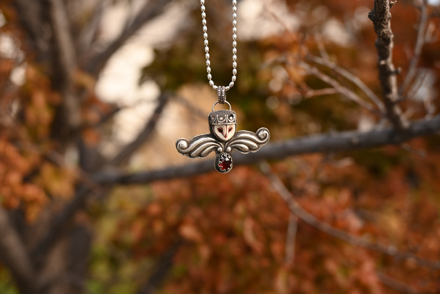 "The Watcher in the Bramble Wood" Laura Mears Porcelain Pendant