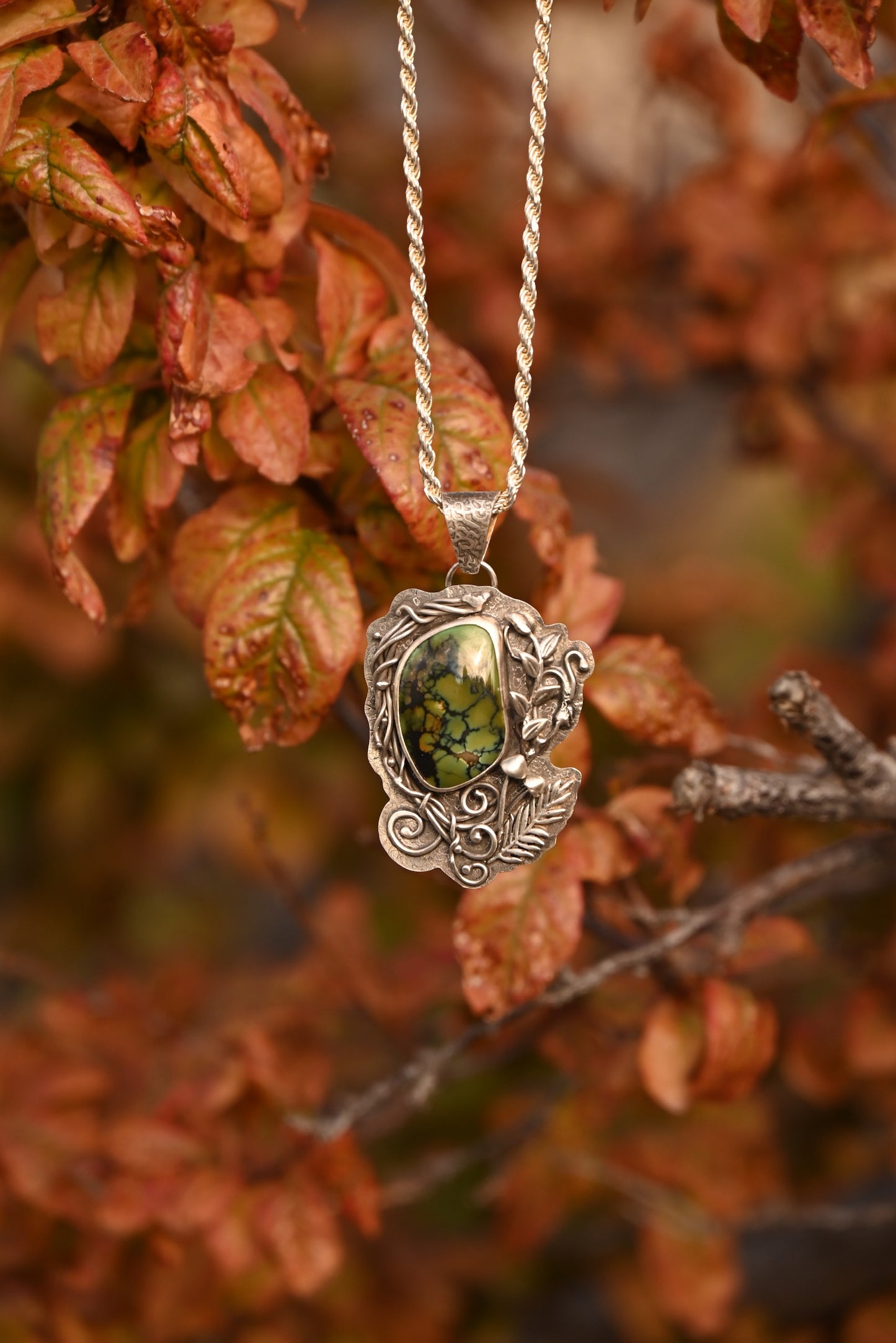 Whispers of the Earth | Snowville Variscite Pendant