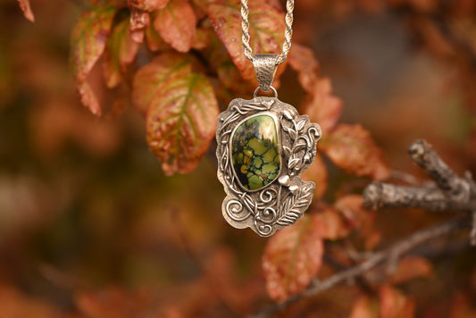 Whispers of the Earth | Snowville Variscite Pendant