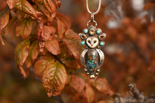 Oracle of the Root & Sky | Copper & Chrysocolla Pendant