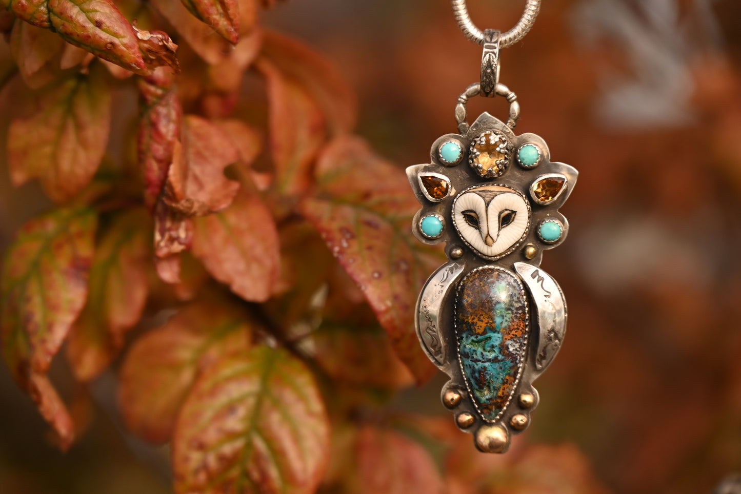 Oracle of the Root & Sky | Copper & Chrysocolla Pendant
