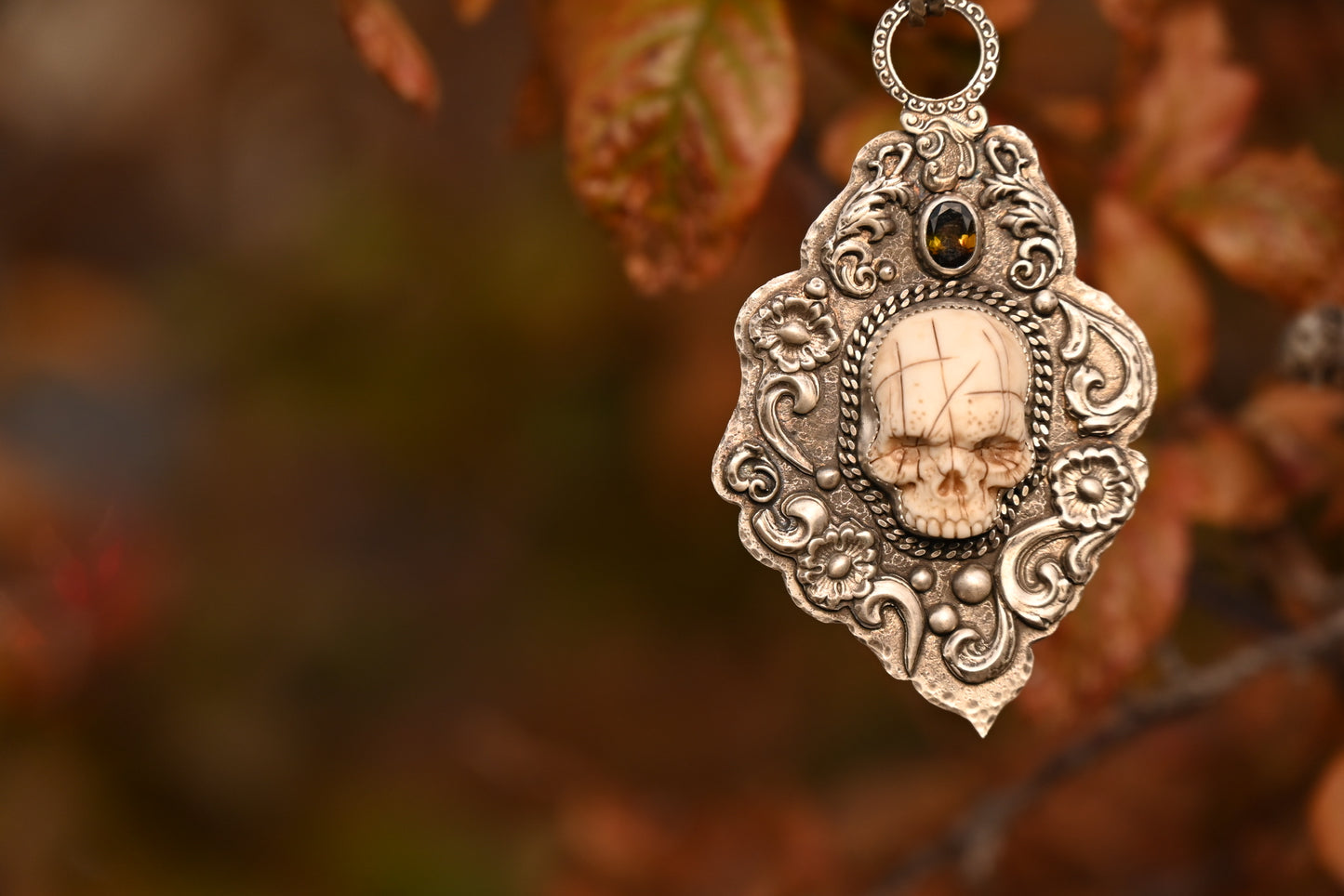The Mapmaker's Remnant | Laura Mears Porcelain Skull Pendant