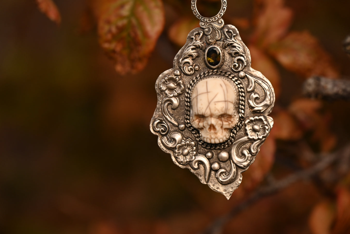 The Mapmaker's Remnant | Laura Mears Porcelain Skull Pendant