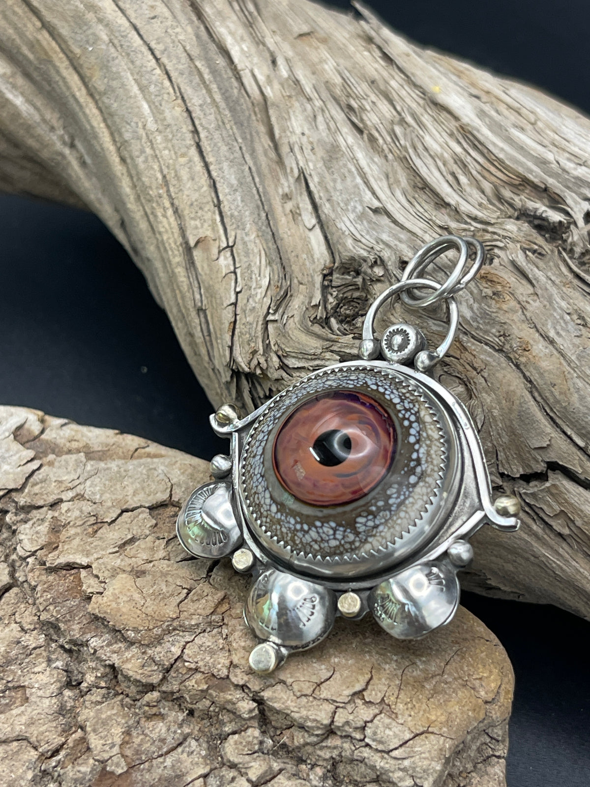 "The Flamewatcher"- Pink Glass Eye Pendant