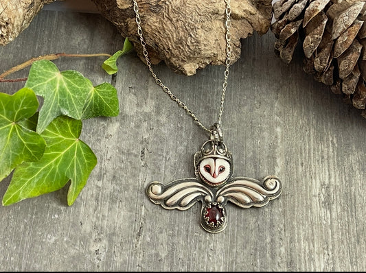 "The Watcher in the Bramble Wood" Laura Mears Porcelain Pendant