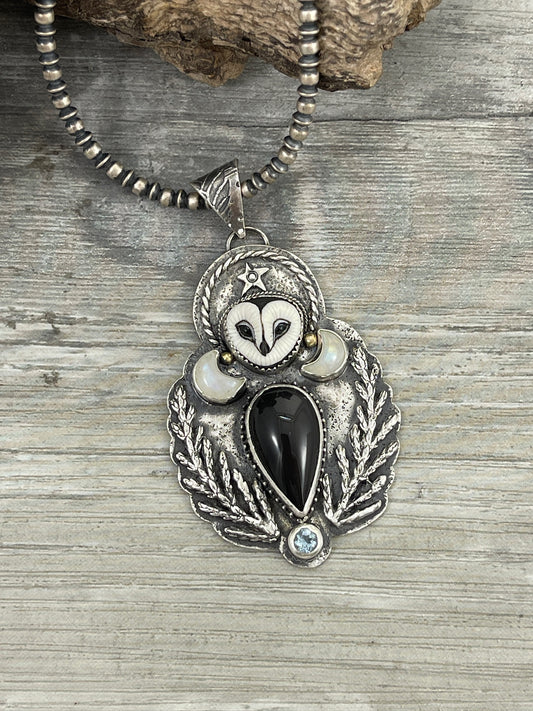 Whisperveil | Laura Mears Porcelain Owl Pendant