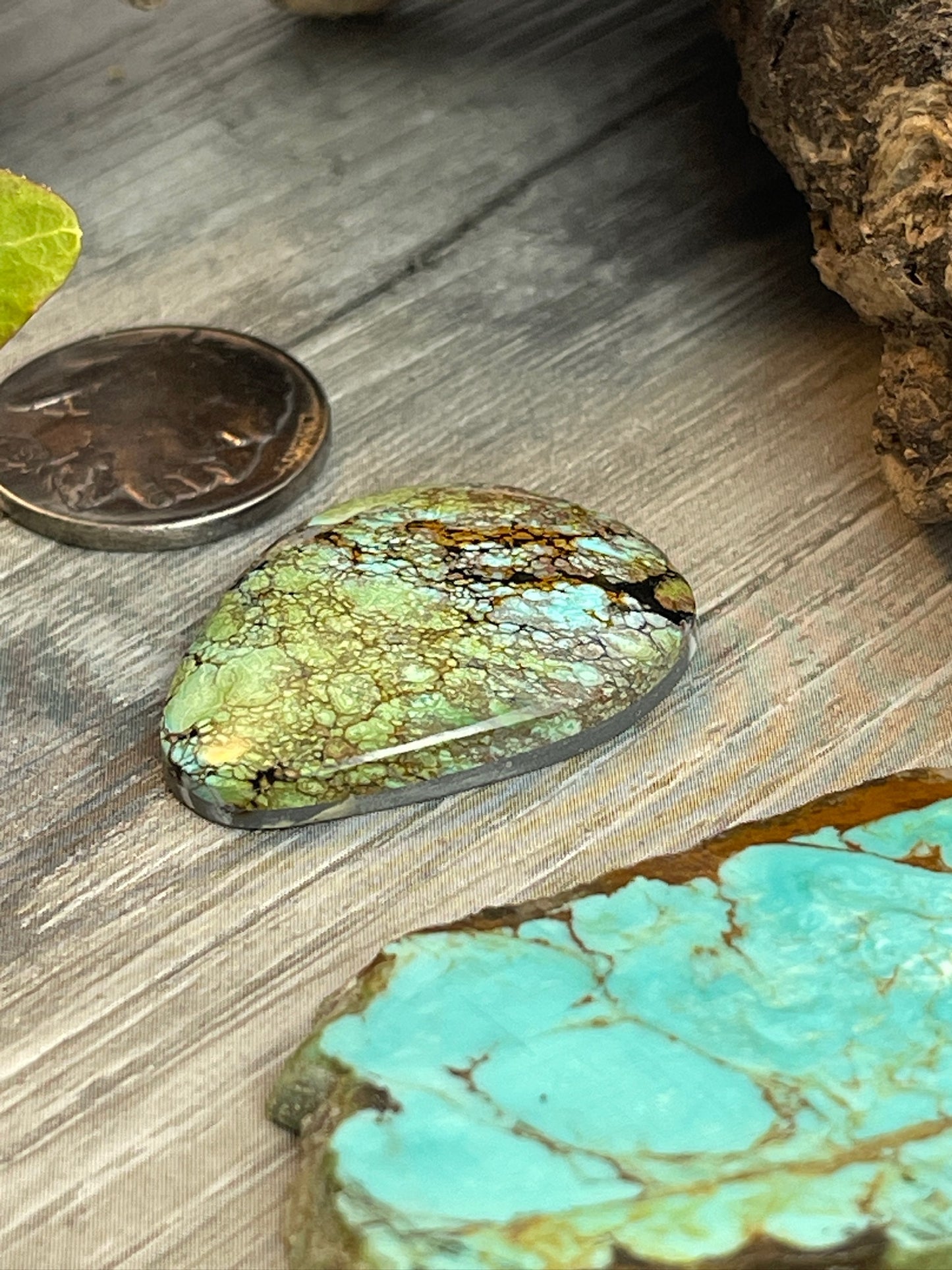 Shadow Box Ring- Bamboo Mountain Turquoise- 26 Carat