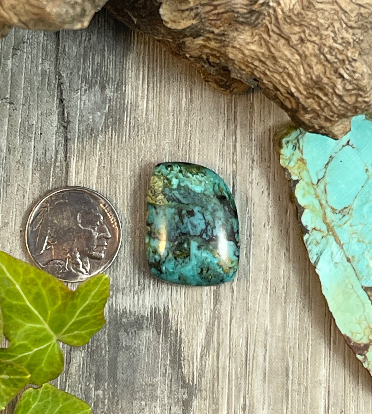 Shadow Box Ring- Old Nevada Turquoise- 32 Carat