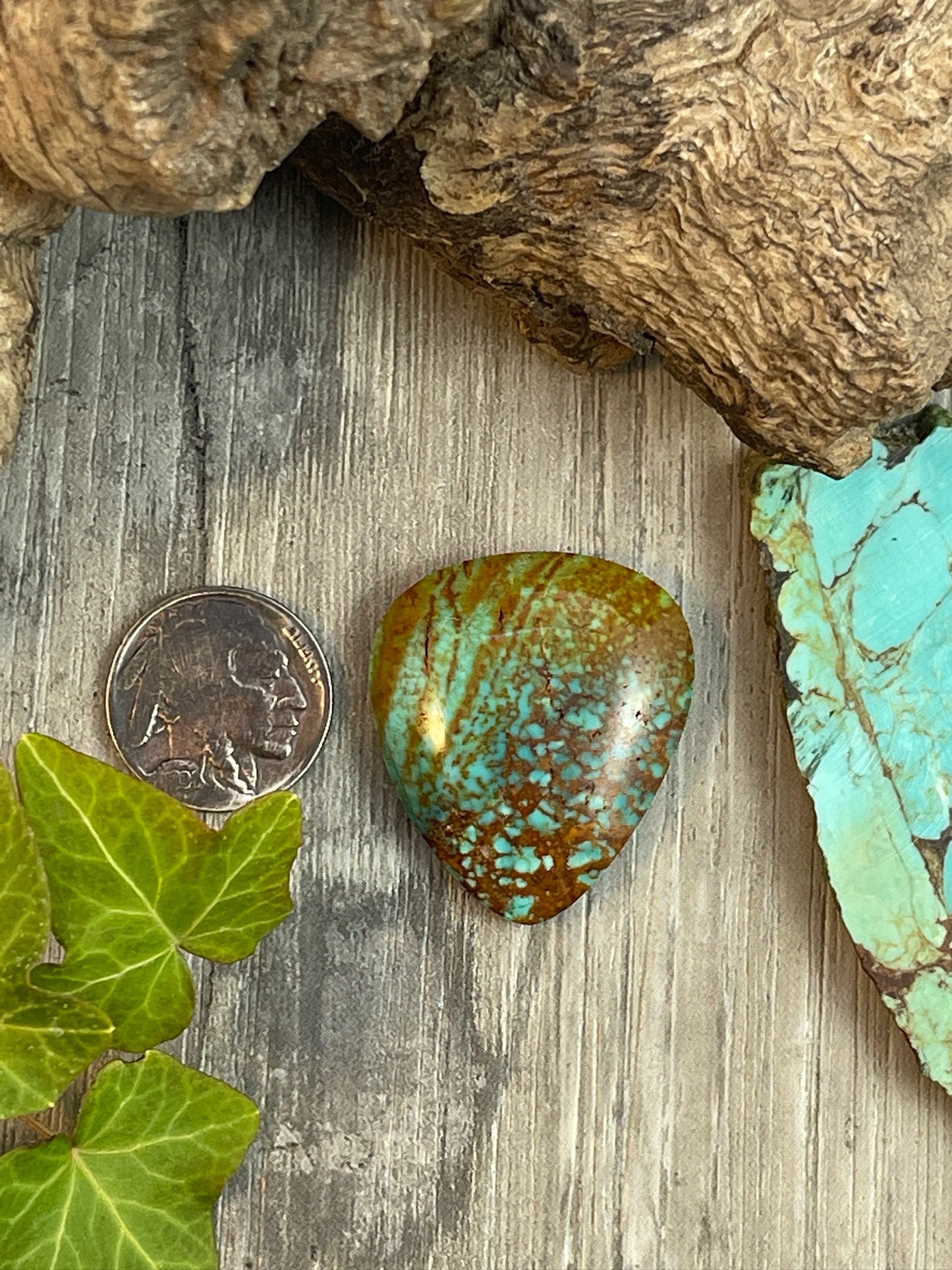 Shadow Box Ring- Kingman Ceremonial Turquoise (Very Rare)- 59 Carat