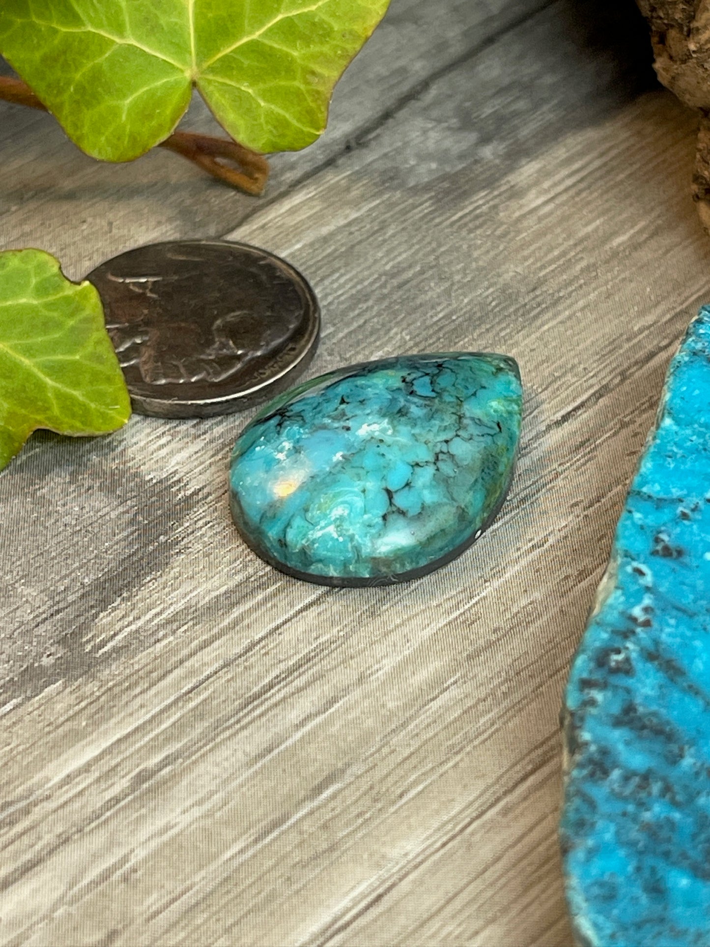 Chunky Boho- Old Nevada Turquoise- 22 Carat