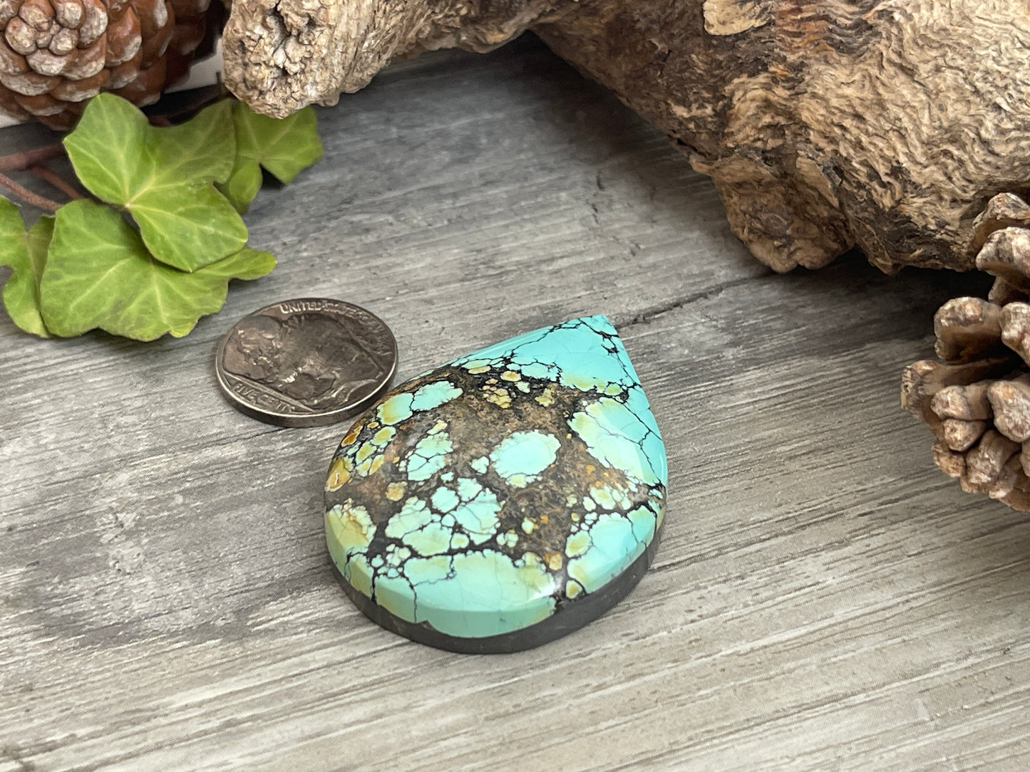 Bolo Tie- Polychrome Turquoise- 124 Carat