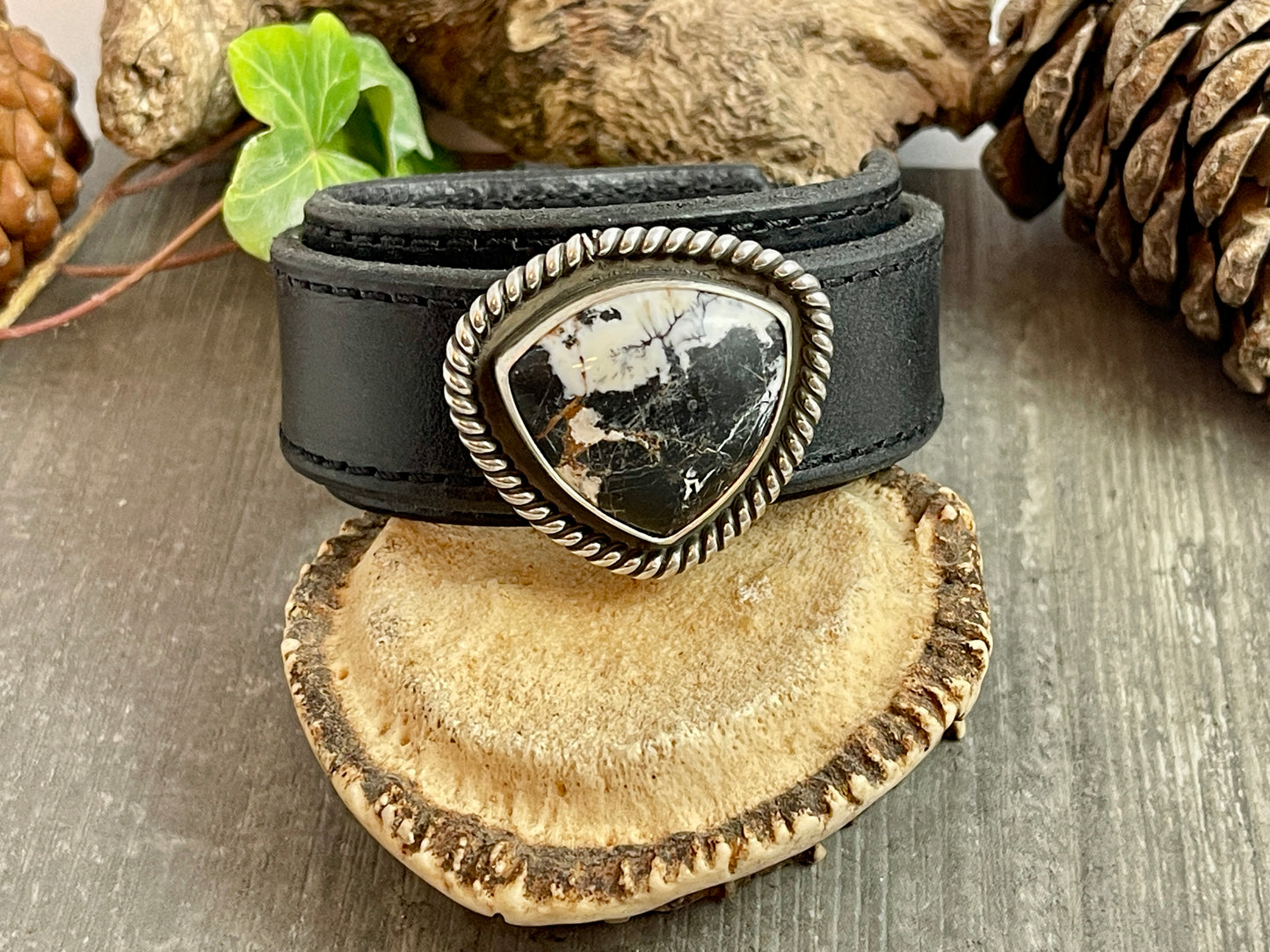 Leather Cuff- White Buffalo